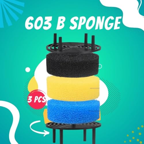 Image of VAYINATO Sun-Sun HW-603B Canister Filter Spare Sponges | 3-Piece Multi-Color Set with Varying Porosity | Mechanical & Biological Filtration for Aquarium Filters