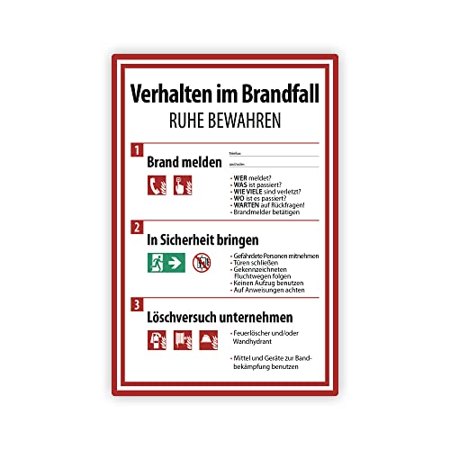 10x Hochwertige Aufkleber verhalten im Brandfall/Notfall in A4 | 21 x 29,7cm Sticker mit UV Schutz für Außen-und Innenbereich - Image 6