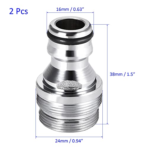 M METERXITY 2 Pcs Brass Hose Connectors, for Washing Watering, Pipe Adapter, Apply to Garden/Household (M22 Male Threaded - Image 3