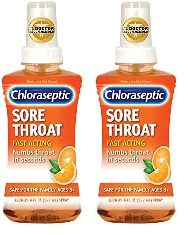 Chloraseptic Sore Throat Spray, Citrus, 6 fl oz, 1 Bottle (Pack of 2)