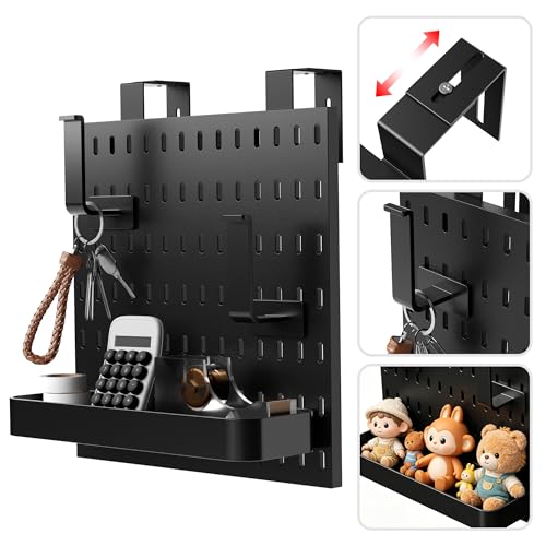 AFOOYO Adjustable Cubicle Pegboard Organizer, Over The Door/Partition Hanging Peg Board with Storage Tray & Hooks, No Drill Metal Cubicle Accessories Holder Fit 1.6-3.9 in Panels for Office, Home by AFOOYO - Image 9