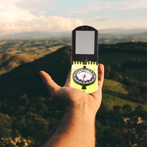 Brújula de supervivencia portátil con tapa abatible para campismo miniatura 7
