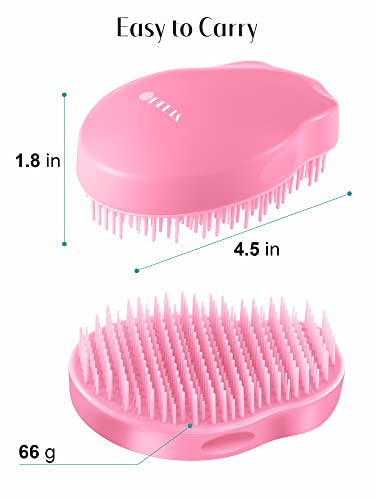 Heeta 2-Pack Hair Brush, Hair Shampoo Brush For Wet And Dry, Detangling Hairbrush, Hair Scalp Massager Brush - Remove Dandruff, Deep Clean Knot-Free Hair Care Brush For Women Men (Pink & Green) #TOP3