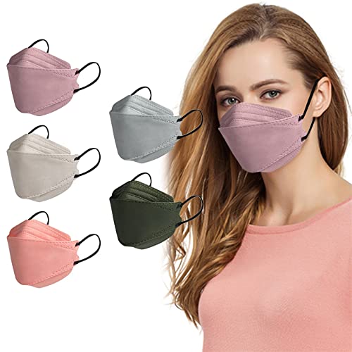 Wtosuhe Lot de 50 masques floraux pour adultes avec motifs floraux, masque facial à 4 plis avec pince-nez pour femme et homme Cover