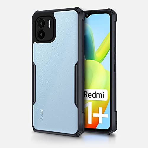 Image of Pikkme Poco C51 / Redmi A1 Plus /Redmi A2 Plus /Poco C50 Back Cover | Crystal Clear Transparent Back | Ultra Hybrid | Full Camera Protection | Raised Edge | Bumper Back Case (Black)