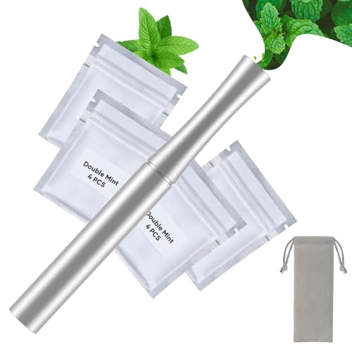 Quit Smoking Inhaler for Habit Support | Natural Plant Aroma Device | 16 Replaceable Refills-White
