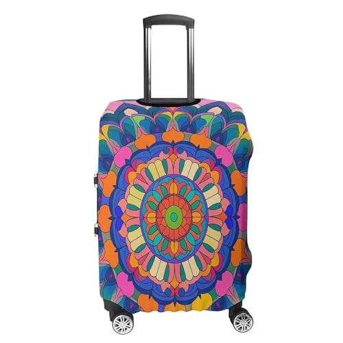 Colorful Mandala Luggage Cover Elastic Suitcase Protector Case Anti-Scratch Washable Baggage Covers Protector For Traveling, Aircraft Consignment S4
