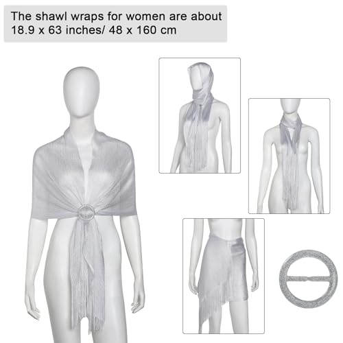 Hicarer 5 Pcs Dressy Jewelry Sets, Shawls and Wraps, Evening Clutch Purse for Homecoming Prom Women Formal Evening Dresses3