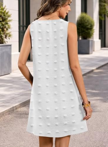 Image of QACOHU Women's Summer Sleeveless V Neck Mini Dress with Pockets Casual Sundress Beach Dresses for Women 2026