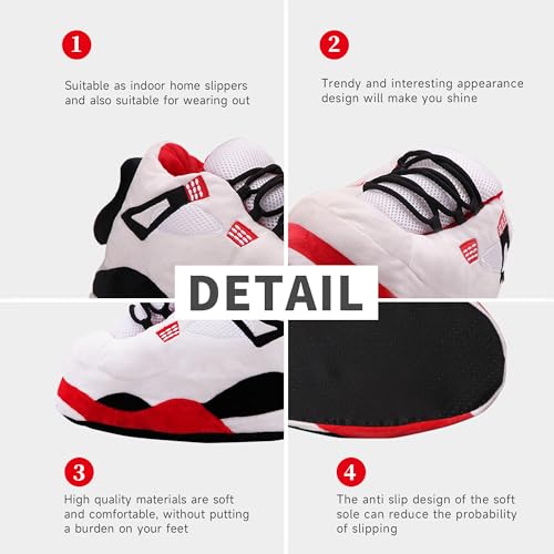 Warm Plush Sneaker Slippers, Trendy Anti-Slip Furry Soft House Shoes Fluffy Unisex Comfy Home Slides One Size Fits Most Indoor Outdoor3