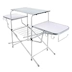 Camco Olympian Deluxe Folding Portable Grill Table for Campsites, 57293