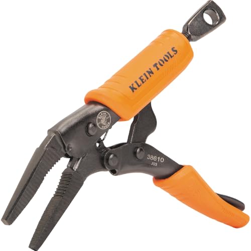 Image of Klein Tools 38610 Locking Plier, Long Nose with Lever Release Handles, High Torque, Ideal for Tight Spaces, 4-Inch