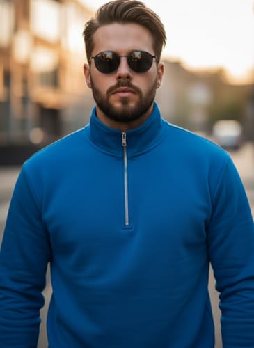 Image of Mack Jonney Solid Half Zipper Track Suit for men | Co-ord Set | Warm Fleece Tracksuit Set | Full Sleeve Sweatshirt
