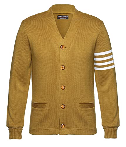 Image of Stewart & Strauss Cardigan Varsity Letter Sweater | American style button front letter sweater knit since 1977, heavyweight and ready for chenille letters and patches
