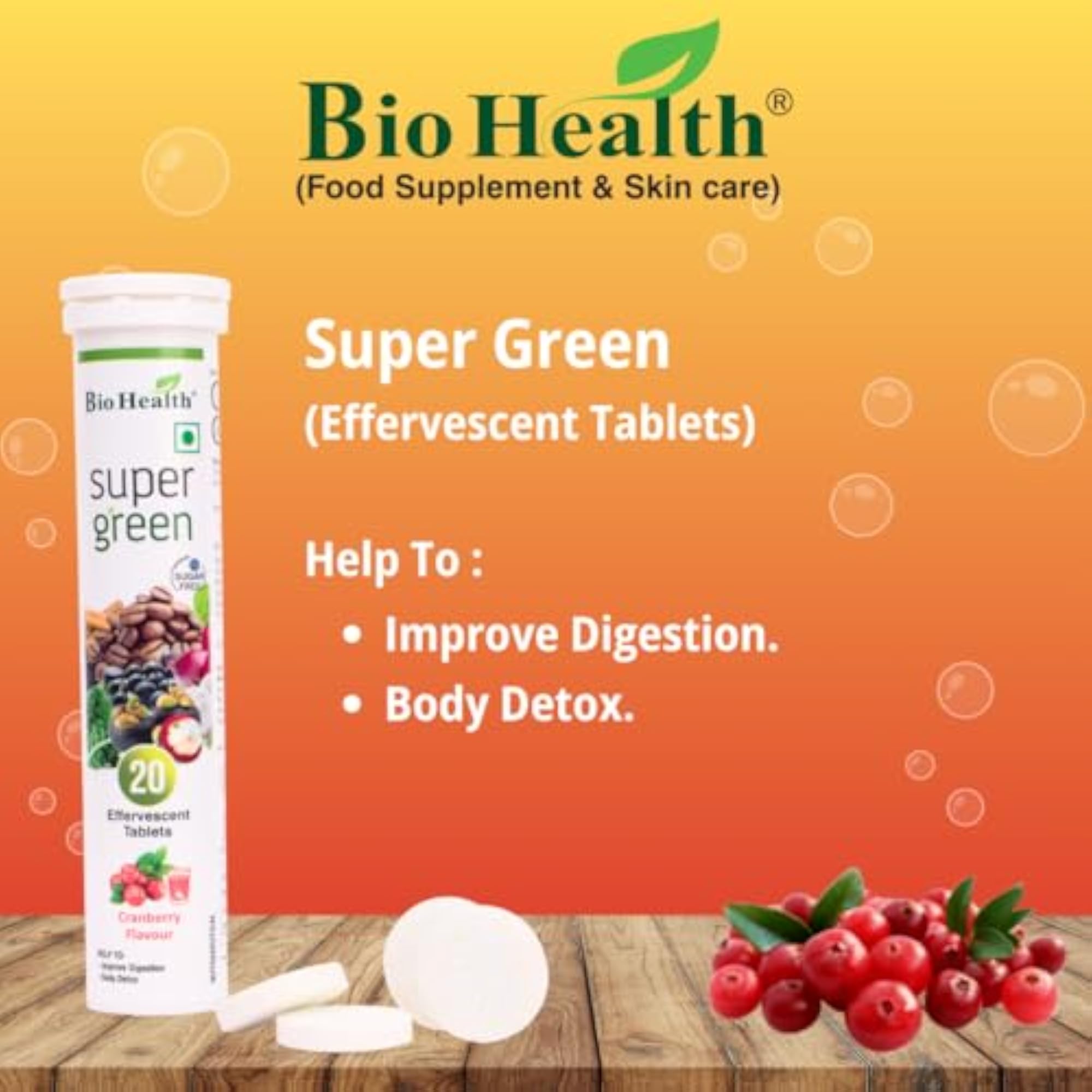 Green Effervescent Tablets, Health Supplement