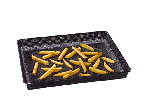 Durandal Backblech - Grillpfännchen - Ofenblech - Schmortopf - Pizzablech - Grillschale - Auflaufform - Lochblech Backofen - Fettfreies Heißluft-Garen - Pommesblech für Backofen (28x35x4cm)