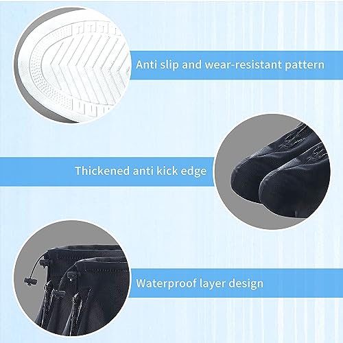 JEVRKAPZ Rain Boots Shoe Covers Waterproof for Men Women Shoe Protectors with Zipper Not-Slip Reusable Overshoes Galoshes for Hiking Climbing Camping Cycling Rainy Day (Black, XXXL) by JEVRKAPZ - Image 3