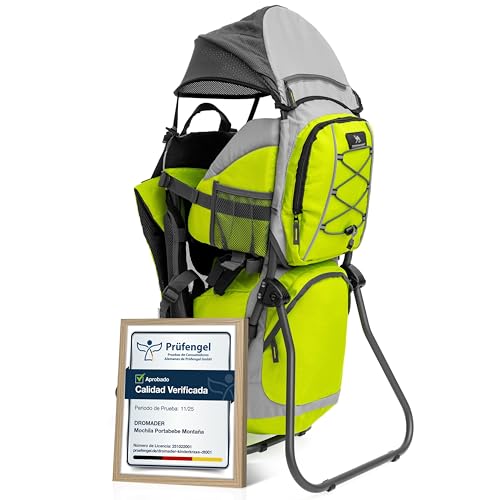 Imagen de DROMADER Mochila Portabebe Montaña Portabebes Senderismo hasta 22kg con Protector Solar