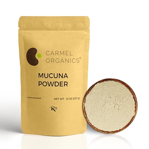 CARMEL ORGANICS Mucuna Pruriens Natural (White) Seeds Powder 8 Ounce or 0.5 Lb/227 Grams | Non GMO |