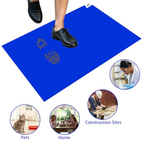 Image of 30 Sheets Sticky Mat,Adhesive Pad,Tacky Mat for Cleanroom Laboratory Construction Pets