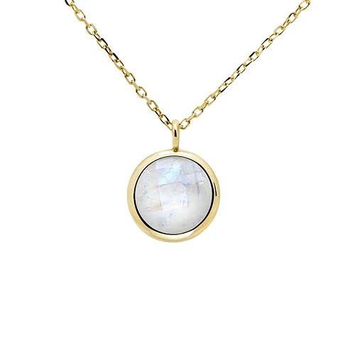Yellow gold moonstone pendant Outlet