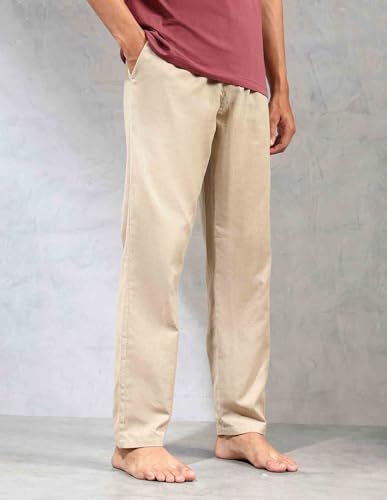 Image of U.S. POLO ASSN. Mens OELP8 Relaxed Fit Cotton Linen Lounge Pants