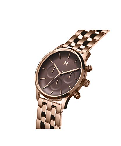 Image of MVMT Stainless Steel Analog Brown Dial Women Watch-28000063-D, Rose Gold Band
