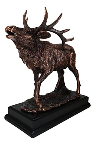 Estatua de Alce Emperador de Resina 14 in con Base Negra miniatura 2