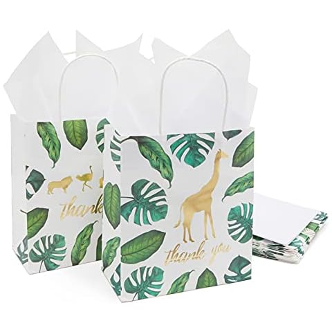 12-Pack Jungle Safari Animal Gift Bags Cover