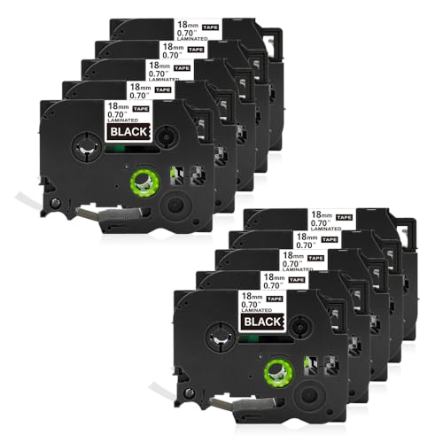 Flowerty �݊� �u���U�[�H�� TZe-345 ���n������ 10�Z�b�g 18mm�� ����8m �s�[�^�b�` P-touch �ėp �e�[�v�J�[�g���b�W