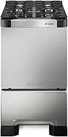 Fogão 4 Bocas Mueller Decorato Vetro Inox Bivolt com Mesa de Vidro
