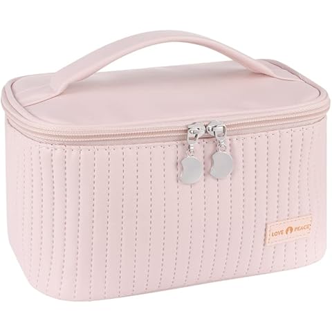 Bestomrogh Large Capacity Pink Makeup Bag Cover