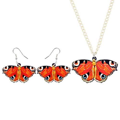 Joyas de mariposas tropicales y pendientes acrílicos como regalos para niñas
