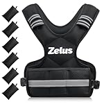 ZELUS Weighted Vest for Men and Women | 4-10lb/11-20lb/20-32lb Vest with 6 Ironsand Weights for Home Workouts | Adjustable Body Weight Vest Exercise Set for Cardio and Strength Training