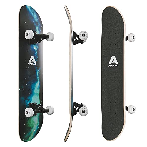 Apollo Standard Skateboards for Teens, Adults and Kids - 31 inch Complete Skateboard for Beginners, Intermediate and Pros. Double Kick Skate Board with 7-Layer Hand-Picked Northwood Maple - Galaxy Apollo Standard Skateboards for Teens, Adults and Kids - 31 inch Complete Skateboard for Beginners, Intermediate and Pros. Double Kick Skate Board with 7-Layer Hand-Picked Northwood Maple - Galaxy