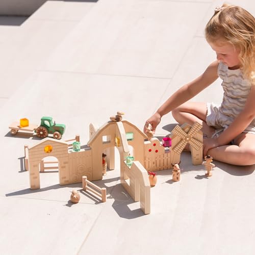 tickit Wooden Farm Play Set including Tractor, Animals & Figures - Image 4