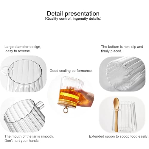 image for CNWSGEM Sugar Bowls Sugar Container 25.36 FL OZ Glass Coffee Canister 