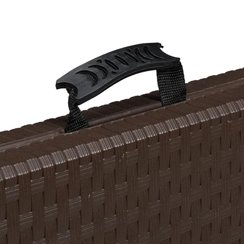 Table de jardin pliante 8 places gain de place marron plastique solide
