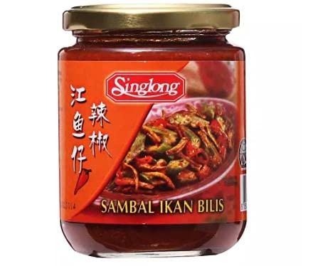 Singlong Sambal Ikan Bilis 230g - A unique and flavourful sauce, use it to add a rich and authentic taste to all your favorite dishes