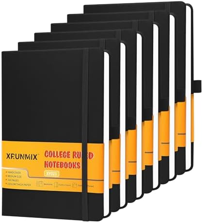 ONAVIA 8 Pack Lined Journal Notebooks For Work, Travel, College, (A5 Size 100 GSM Thick Paper) - Classic Ruled Journal Notebook, Hardcover Notepad For