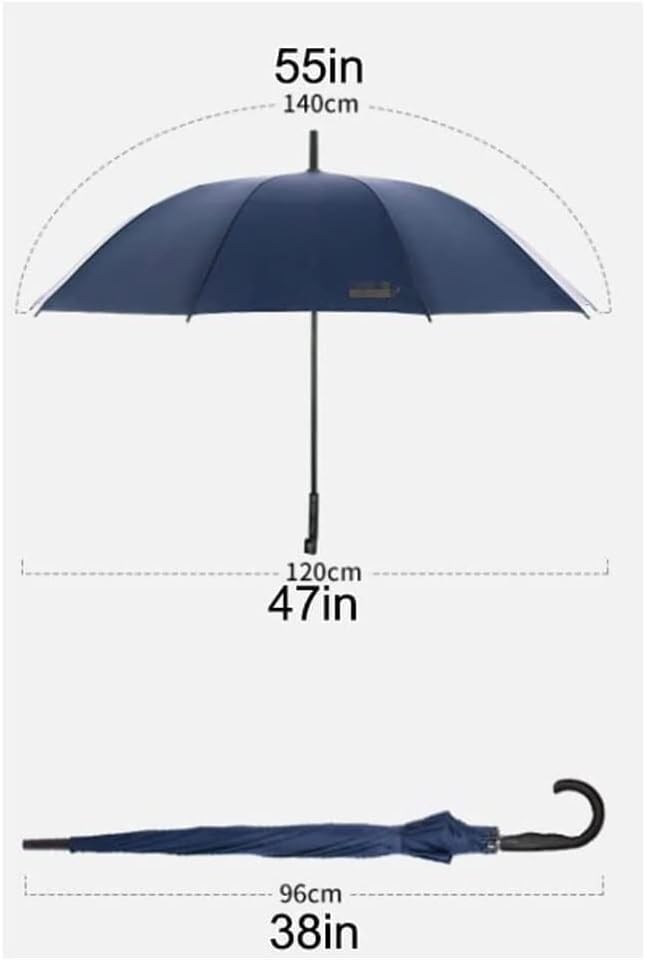 Car Umbrella Travel Umbrella Umbrella Automatic Open Stick Umbrella Durable Windproof Push Cart Compatible Portable Cane Umbrella Umbrellas for Rain Windproo (Color : OneColor)
