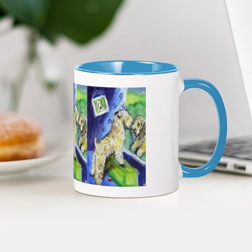 Taza Café Cerámica 11 oz Blanco Azul Interior miniatura 4