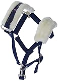 Pfiff 101515 Halfter mit Kunstfell unterlegt, Pferdehalfter Pony Full Cob