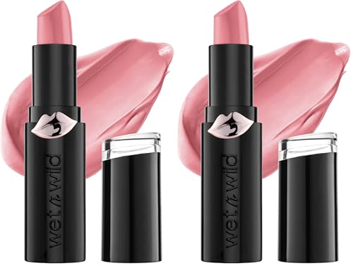 Image of wet n wild Mega Last Matte Lip Color, Semi Matte Hyaluronic Acid Infused, Long Lasting Full Coverage for a Nourishing Pout, Cruelty-Free & Vegan - Think Pink, (Pack of 2)