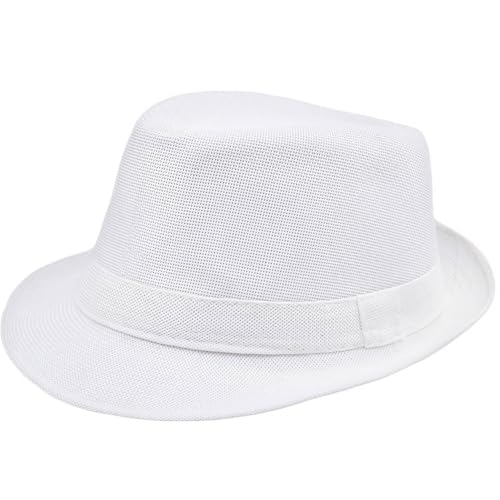 Classic Fedora Hat for Men (US Alpha Large X-Large White)