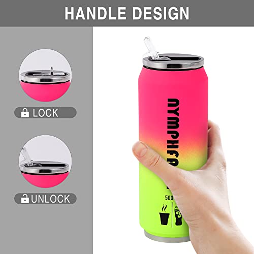 NymphFable 500ml Vistoso Taza con forma de lata Taza termica Doble Pared Acero Inoxidable Vaso Termo Cafe para llevar - Imagen 4