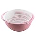 WXGM Cesto di Frutta in plastica Doppia Famiglia Creativa - Doppio Strato con Coperchio, Rotazione di 360 Gradi, Materiale in PP (Colore : Rosa, Dimensioni : 28.3×26.5CM)