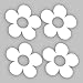 4 Stück Fahrradaufkleber, Autoaufkleber Blumen Shiny Flowers weiß, Aufkleber Sticker Autotattoo Outdoor, Wandtattoo & Fensterbild