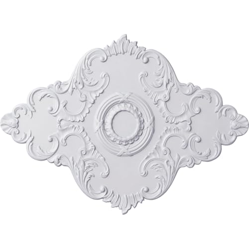 EKENA MILLWORK 67-1/8IN W X 48-5/8IN H X 1-7/8IN PIEDMONT URETHANE CEILING MEDALLION FITS CANOPIES UP TO 6-1/2IN, PRIMED WHITE CM67PE