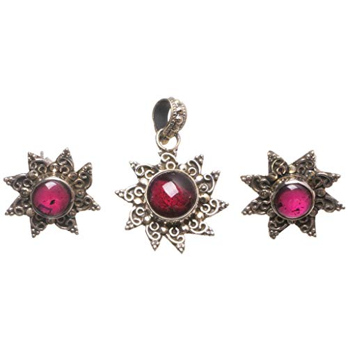 Natural Amethyst Handmade Boho 925 Sterling Silver Jewelry Set, Earrings Stud:3/4